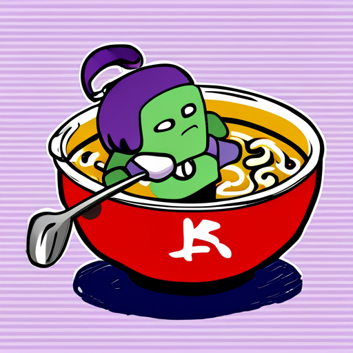 Zeb slurps soup, eyes corpos. Kappa cooks, robot vacuum whirs. Ramen Heaven smells delicious.
