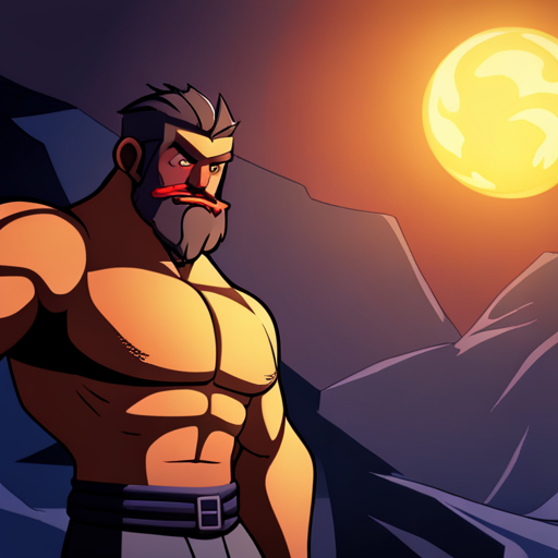 Zeb gazes at the burly blacksmith, his bushy beard and bulging biceps illuminated by the fiery glow of his impressive forge. 
