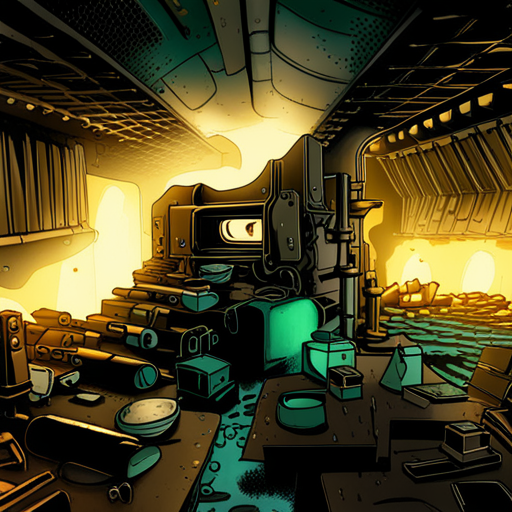 Zeb peers into a dark and cluttered sewer tunnel, with thin streams of light filtering through layers of trash and discarded paperwork. Metal and plastic tubes run along the walls, emitting steam. A thin stream of water crawls across the floor. Exits to the west and east. 
