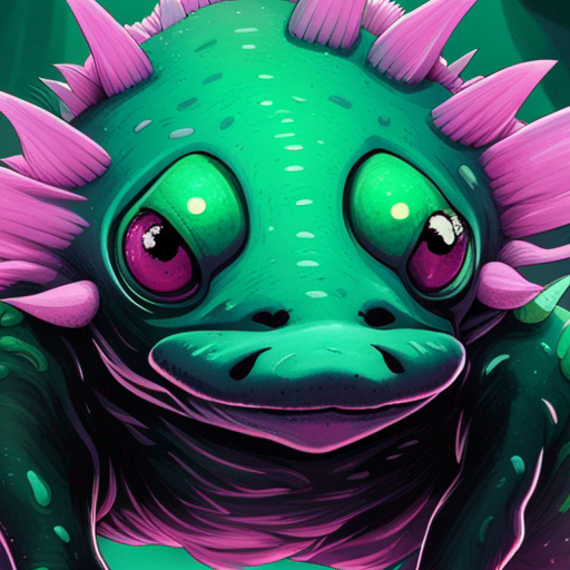 Zeb's eyes widen as they lean forward, their tongue extended towards the axolotl. The axolotl flutters its frilly gills, emitting a faint green glow that illuminates the darkness of the cave. Zeb's body tingles with a surge of energy, their senses heightened and agility enhanced. The anticipation of adventure fills the air as Zeb prepares to explore the cave system ahead.