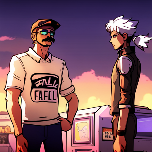 Zeb sees a guy with a mustache selling falafel and giros from a small food cart. In the background, someone wearing stealth gear watches them. 
