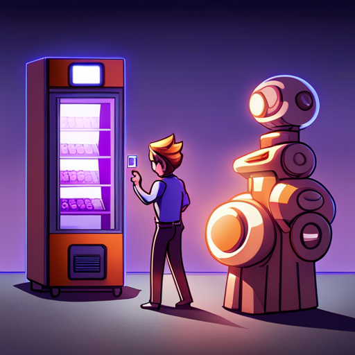 Zeb's eyes focus on the vending machine, its sleek silver exterior reflecting the white expanse of the Loading Screen. The digital touch screen interface glows with vibrant colors, promising a world of possibilities. But as Zeb reaches for the Snickers bar, disappointment washes over him. The machine remains stubbornly silent, its trans-dimensional portal closed, denying him the sweet treat he craves.

