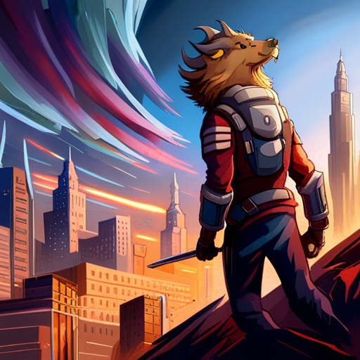 Zeb wields his Necrosword, cutting through the kaiju's brain tissue. He navigates the complex nervous system, searching for the nerve that controls the monster's movement. In the background, the city burns and explosions sound. The kaiju, a towering mutated capybara, smashes buildings with a fierce roar. Nearby, a shining white Mecha battle suit with a battle rifle and energy sword stands ready. Zeb remains resolute, finally locating the nerve and preparing to sever it.