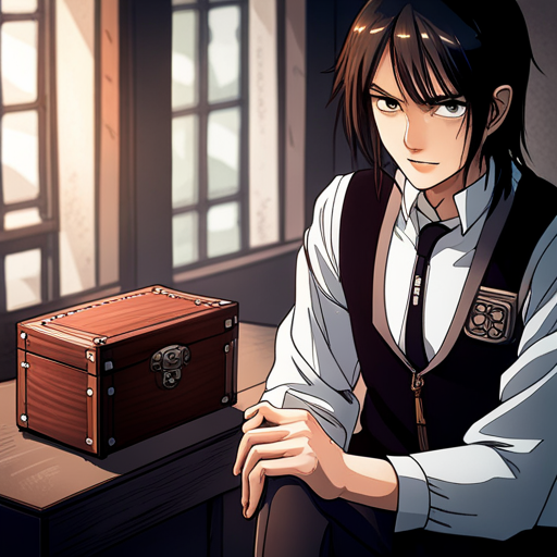 In the hidden compartment, Wrewdison sees a small, ornate box with intricate carvings. The box is made of dark wood and has a silver lock. 
