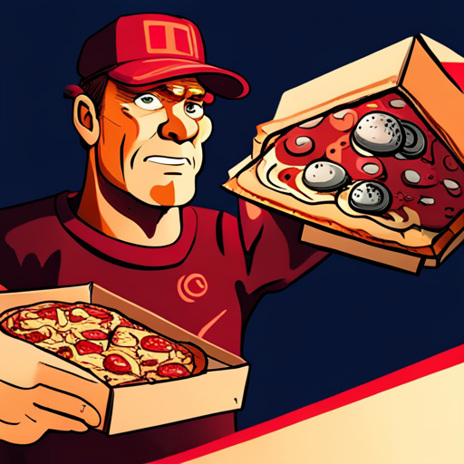 Arnold sees two pizza boxes, one with pepperoni and olives, the other with sausage and mushroom. He opens the sausage and mushroom box to reveal a generous amount of toppings and melted cheese. 
