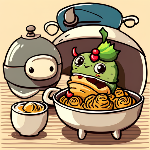 Potato sees the Kappa cooking ramen, a large turtle with a bowl on his head. The Kappa nods in greeting. 
