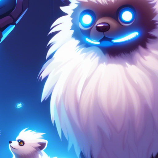 Zeb looks down at Truffle, a small, round creature with fluffy white fur and big, curious eyes. Truffle nods eagerly, their tiny wings fluttering with excitement. The two stand in front of an object forge, a large metallic structure with glowing blue lights. The Loading Screen stretches out behind them, a vast expanse of pure white. It's a bright day, with no clouds in the sky. Zeb, with his bearded face and short mohawk, looks down at Truffle with a smile, ready to embark on their next adventure.