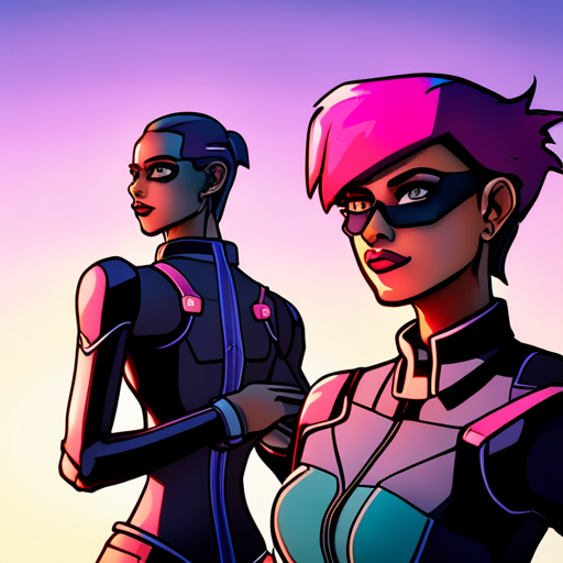 Zeb sees Starla, a cyberpunk woman with purple hair and a neoprene jacket, looking up from her work with a small smile. She sells wetware out of her custom bike and is protective of Irq. 
