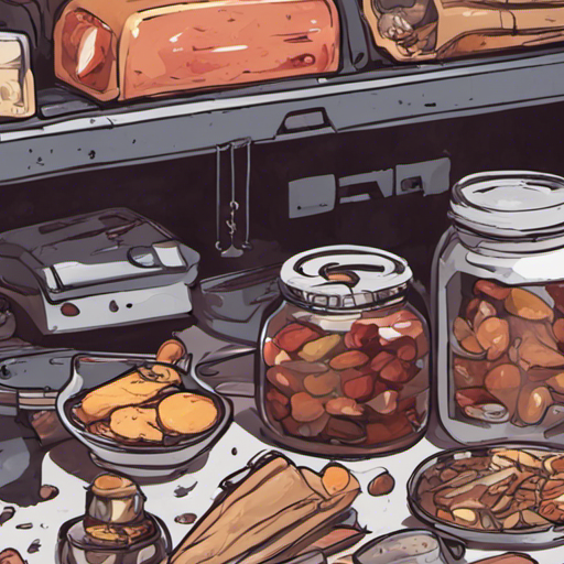 Matt's inventory filled with food and tools. Dried fruits, preserved meats, and energy bars neatly stacked alongside a multitool, knife, and small hammer. The objects gleamed against the white expanse of the Loading Screen, ready for the adventure ahead.