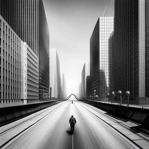 The grainy black and white video feed shows a dusty road leading to the entrance of the corporate facility, with a few cars passing by.