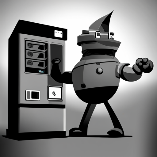 Zeb sees a vending machine with a digital touch screen interface. It dispenses a black steel mace with a spiked ball. It looks heavy and durable.
