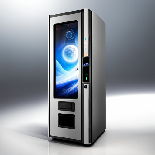 Vass sees a futuristic vending machine with a touch screen interface and a computerized voice. It can produce any item in the universe for a quarter, but prices are not displayed. 
