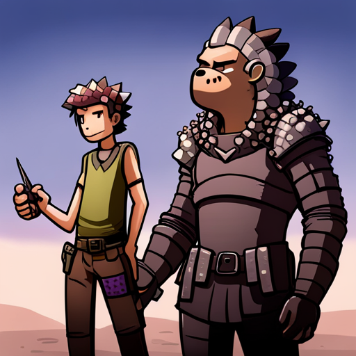 Pangolin, a human-sized mutant creature covered in armor-like scales, turns his attention to Zeb. His long nose and even longer, sticky tongue flick out as he speaks. Zeb, a bearded man with a spikey mohawk, looks back at Pangolin with a mix of curiosity and caution.