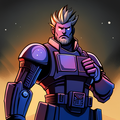 Zeb, the bearded man with a spikey mohawk, sees an opening in the mecha suit. He abandons the arms assault and grabs the head with the kaiju's massive jaws. Zeb shakes it violently, intending to rip it off completely. The mecha suit begins to crack, revealing its interior with two seats inside. The pilots are absent, and everything appears to have gone offline in the wake of the mecha's catastrophic damage. The kaiju monster towers over them, while the burning docks and the rubble of a collapsed building smoke in the background.