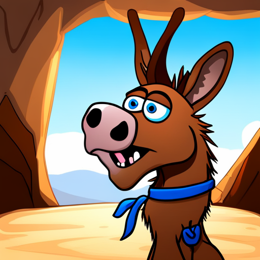 A sarcastic talking donkey stands in front of Zeb, its brown fur contrasting with its bright blue eyes. The donkey's face is adorned with a mischievous grin, and its ears are perked up, ready to deliver its sarcastic remarks. The donkey is a peculiar creature, able to speak and express its thoughts with a hint of mockery. It stands on four sturdy legs, its hooves tapping against the ground. The vending machine behind the donkey is a futuristic contraption, equipped with a digital touch screen interface. It emits a soft glow, showcasing its ability to produce any object in the known universe. However, it seems that the machine does not have the sarcastic talking donkey in its current selection.