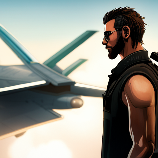 wrewdison sees the F-15E Strike Eagle parked on the runway, gleaming in the sunlight. Zeb, a bearded man with a short mohawk, stands nearby, looking cool with his sleeveless black shirt and loose pants. The Loading Screen serves as the backdrop, an endless white expanse with a hologram of Ben Brown. The scene is a testament to wrewdison's successful flight and readiness for the next adventure.

