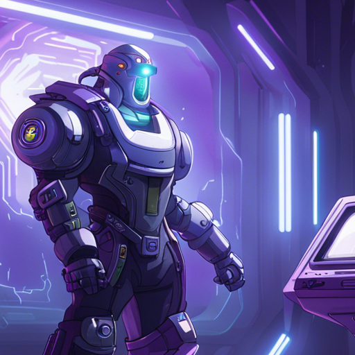 Zeb(1) stands in front of the object forge, a glass device with robotic arms and a holocule extruder inside. The forge emits a pleasant ping sound as it creates objects of any size or complexity. The Loading Screen, an endless white expanse, serves as the backdrop for this scene.