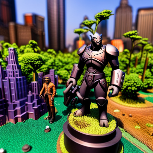 Thangkred stands victorious over the defeated malboro, roaring in triumph. He spots a cache of valuable herbs among the vines and underbrush, pocketing them for future battles. In the background, the corporate skyscrapers of Corpo District loom, while FRED-209 and a holo billboard stand nearby. Thangkred heads back to his motorcycle, ready for his next adventure.

