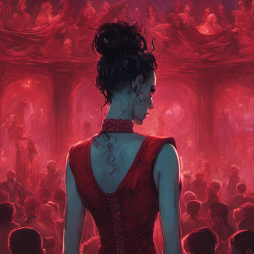 Thraeryn's eyes are drawn to the vibrant scene before him. The dimly lit goth club pulses with energy as the crowd dances beneath the stage. Anesthesia, a pale woman in a blood red velvet dress, leans in close, her fingers tracing delicate patterns on her drink. The atmosphere is filled with mystery and allure, as if the darkness itself holds secrets waiting to be revealed. Thraeryn is captivated by the realm of shadows and the night, drawn to its enigmatic charm.